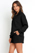 Ribbed Zipper Sweatshirt and High Waist Shorts Set